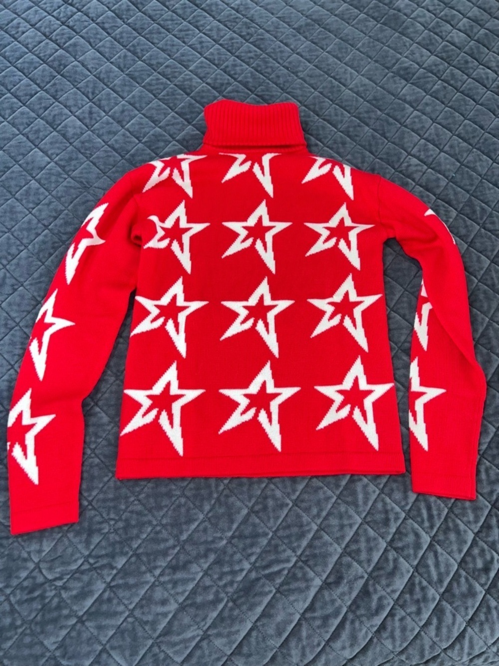 Perfect Moment Star Dust Sweater Women’s Small Merino Wool Red Turtle Neck C4